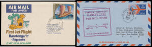 POLYNESIA: 1950s-90s flight covers per TRAPAS x4, South Pacific Air Lines, Air Tahiti (1951 to Aitutaki), Regie Aerienne Interinsulaire x9, Transports Aeriens Interncontinentaux x22, etc, good postmark content, generally fine to very fine. A desirable lot