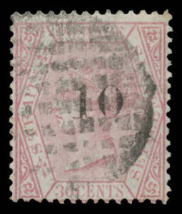 STRAITS SETTLEMENTS: 1880 '10' Surcharges on 30c claret SG 33 with Defective '1' (used, minor crease), 34 (unused), 35 (used, minor imperfections) & 36 (fine used), Cat £625. (4)