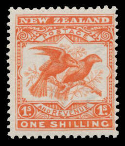 1907-08 Small Birds 3d, 6d (characteristic rough perfs) & 1/- between SG 375 & 385, unmounted, Cat £200 minimum mounted (CP $NZ1600 minimum). (3)