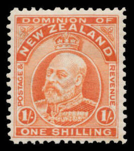 1909-16 KEVII ½d to 1/- SG 388-394 plus 4d yellow, a few tiny tonespots, unmounted, Cat £165 mounted (CP $NZ2000). (9)