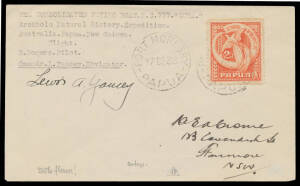 1938 (Dec 14-17) Melbourne-Port Moresby per "Guba II" AAMC #P141, signed by the navigator "Lewis A Yancey", Cat $1750.