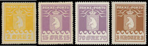 GREENLAND: 1915-37 Parcel Post SG P4A-14 complete, the 5ö has no gum, the 2ö (a bit aged) & 15ö are mounted, others are unmounted, STC £1100+ (mounted). (11)