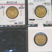 GOLD: Austria 1892 8Fl.20 francs, Prussia 1888 & 1905 20 Mark and Russia 1911 10 Rouble, EF/aUnc, Total 0.896oz agw. (4) - 3