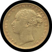 SOVEREIGN: 1876 Young Head, Fine. - 2