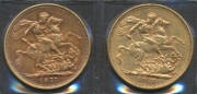 SOVEREIGN: 1877M x2 and 1885M Young Head with St George reverse, VF-EF. (3) - 2