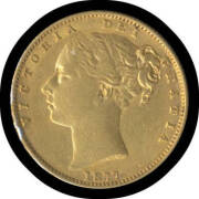 SOVEREIGN: 1877S Young Head with Shield Reverse, Fine. - 2