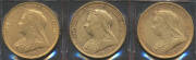 SOVEREIGN: Veiled Head Sydney Mint group with 1894 1898 and 1900, EF. (3) - 2