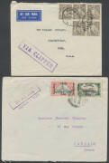 Box of world covers including 1858-80 GB entires to the USA x5, 1922 Iraq Occupation Overprints on airmail cover to Paris, 1935 commercial airmail from Manila with Philippines 30c Franklin single & block of 4, etc, condition variable. (150+) - 2