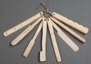 Antique ivory & bone baby teethers, group of 16.