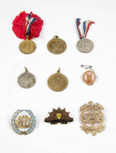 BADGES & MEDALLIONS: c1915-2000 range with sporting medals/fobs (15); medallions (21); tokens (4); badges/pins (24) including Melbourne High School.