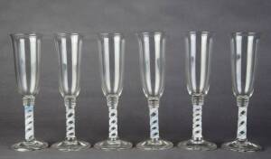 Set of 6 cotton reel air twist stem champagne flutes