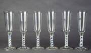 Set of 6 cotton reel air twist stem champagne flutes