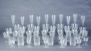 EDINBURGH CRYSTAL: Suite of glasses (some missing) 38 in total; Plus 8 assorted glass champagne flutes.