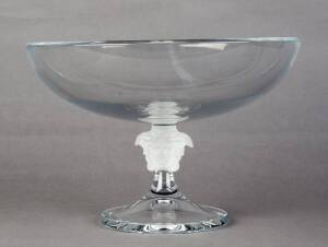 VERSACE: Rosenthal "Medusa" crystal footed bowl in original box. Retail $1,499. Height 21.5cm, Width 33cm