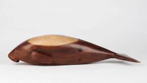 A Carved Dugong. NORTH AMERICA. Carved wood. 35.5cm Long.