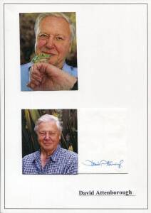 CELEBRITIES & SPORT AUTOGRAPHS: Collection beautifully presented on pages, comprising 66 items with 86 signatures, most mounted with associated pictures & information, noted David Attenborough, Donald Trump, astronaut Wally Schirra, Dick Smith, Malcolm Fo