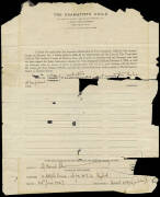 AUTHORS/PLAYWRIGHTS: GEORGE BERNARD SHAW signed application to the "The Dramatists' Guild"; ALAN SILLITOE (1928-2010) signature on 1976 letter; HENRY ARTHUR JONES (1851-1929) autograph on 1917 letter; SIR ARTHUR WING PINERO (1855-1934) autograph letter wi