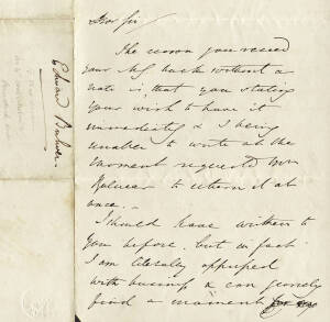 EDWARD BULWER-LYTTON (1803-73,  English novelist, poet, playwright & politician): Signed letter addressed to author Charles Dickens. Extremely rare.