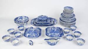 SPODE "ITALIAN" patterned porcelain dinner & tea ware circa 19th & 20th century, including serving dishes & bowls (6), tureens (3), gravy boat, plates, cups, saucers etc.