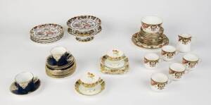 ENGLISH PORCELAIN: Antique Spode sweet set (2 comports & 6 plates); Crown Derby & Spode tea ware; Royal Doulton "tulip" patterned tea ware.