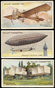 c1901-96 cigarette & trade cards, noted 1910 Wills "Aviation" (45); 1936 Players "National Flags and Arms" [50]; few Scanlens football cards (24). Poor/VG condition.
