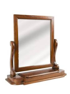 Victorian mahogany toilet mirror with lift top lid