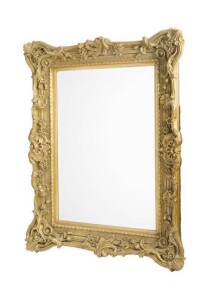 Large rectangular gilt framed mirror. 125cm x 93cm