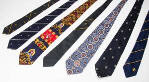 ROYCE HART'S FOOTBALL TIES, collection of 17 ties with AFL Hall of Fame, Richmond, Victorian Team & others; 14 signed by Royce Hart.