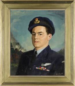 Paul Fitzgerald (1922-): Oil painting on canvas portrait of RAAF Air Commodore Allen formerly of East Brighton in Melbourne. Fitzgerald is renowned for his portraits including members of the Royal family, he has been a finalist in the Archibald prize on s