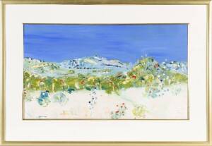 STEWART WESTLE (1952-): Oil painting on board of an outback landscape. Signed lower left, window mount & framed. 91 x 52 cm.