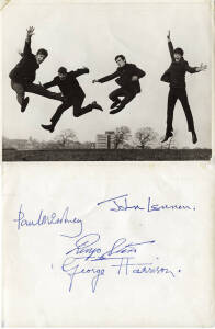 BEATLES & ROLLING STONES press release photographs. Noted Beatles photo with hand stamped signatures verso.