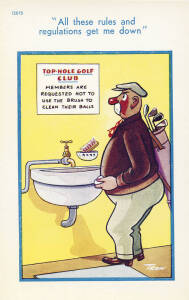COMIC GOLFING POSTCARDS: c1900-80s, some risque, artists include Donald McGill. G/VG.