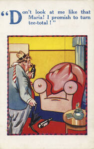 COMIC POSTCARDS: Risqué "lounge" comics, nice small collection, c1908-60s. G/VG condition.