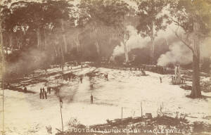 GIPPSLAND: Rare collection of real photograph cards of Omeo & surrounding district. Noted scenes, "Football Sunnyside village Wills"; Omeo Mt Wills coach in the snow (3); mining (2); "Lightning Flume" bridge (5); "Buchan Store Sherrington & Co."; importan