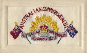 WW1 Silk and embroidered cards. Nice range inluding flags, Rising Sun etc. G/VG condition