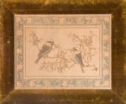 A finely painted tapestry of two Kookaburras and Australian flora, late 19th Century