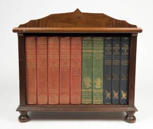 Australian bookstand with books, blackwood and maple, early 20th Century. 46cm high, 49.5cm wide, 29cm deep