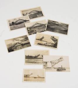 SYDNEY HARBOUR BRIDGE A collection of Sydney Harbour Bridge items; photographic postcards or similar sized photographs of the building of the Sydney Harbour Bridge 1929 - 1932, (9 items).