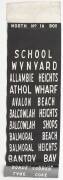 SYDNEY BUS DESTINATION ROLL: "NORTH No.1A BOX" which includes Athol Wharf, Avalon Beach, Balmoral Beach, Bantry Bay, Bridge St., Cammeray, Castlecrag, Chatswood, Collaroy Beach, Cremorne Wharf, Crows Nest, Dee Why Beach, Epping, Kirribilli, Lane Cove, McM