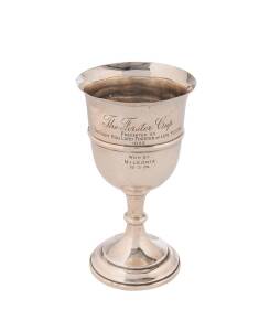 An Australian silver trophy cup engraved "The Forster Cup, Presented by The Right Hon. Lord Forster of Lepe. P.C.,G.C.M.G. 1922, Won by Milsonia". 16cm