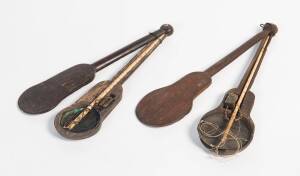 Two sets of Chinese banjo gold scales, mid 19th Century, 34cm and 38cm. Provenance, private collection Ballarat