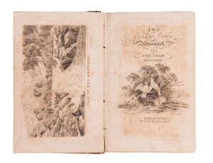 James ROSS: "The HOBART TOWN Almanack for the Year MDCCCXXIX" [Hobart Town, 1829]. 165pp with six copper plate engravings including "Macquarie Street Hobart Town"; the plate of ship's signals being hand coloured. The first issue of the almanacs by James R