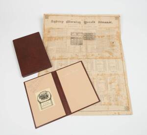 "The Sydney Morning Herald Almanac, being a supplement to the Sydney Morning Herald of Wednesday, 1st of January, 1845"; 1 broadside 65 x 51 cm, folded to 25.5 x17 cm. Laid down on linen and contained in a book-like cover and case.