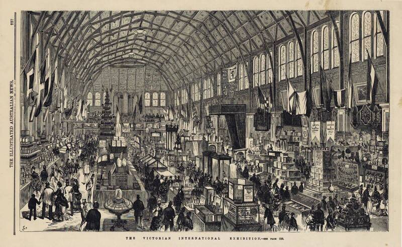 A collection of Melbourne Exhibition Items; 13 printed items relating to the Melbourne Exhibition Building in 1888 including full pages from "The Australasian Sketcher", "The Sydney Mail" and "The Illustrated Australian News"; 46 x 32cms (largest sheet si