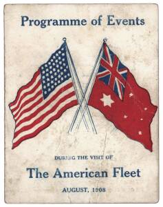 "Programme of Events, During the visit of The American Fleet, August 1908", published by Lea & Perrin's Sauce.