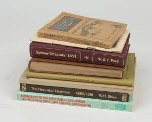 SYDNEY & NEW SOUTH WALES: A small group including Robinson's "The Premier Street Directory of Sydney and Environs" 9th Ed., c.1920, "The Daily Telegraph Guide to Sydney" with folding map c.1921, "Guide to Sydney & Pleasure Resorts of N.S.Wales" c.1930; pl