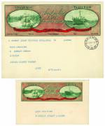 "Australia's 150th Anniversary Souvenir Telegram" and envelope , date stamped "Lakemba NSW 2 Aprl '38"; 15 x 20cms (telegram). A scarce pair in fine condition.