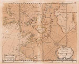 "A Chart of the Eastermost part of the East Indies" by John Seller; London c.1680; with early hand colouring. With "Hollandia Nova" and the western portion of "Nova Guinea"; 115 x 140mm; framed.