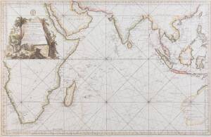 "Carte Reduite de L'Ocean Orientale ou Mer Des Indes, Seconde Edition...  MDCCLXVII" by Bellin [Paris, 1767] with cartouche showing elephant & lion, West, SW & NW coasts of Australia, size 86x56cm. {Tooley 155} Good condition.