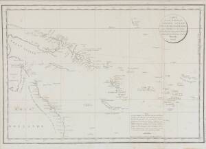 "Carte D'Une Partie Du Grand Ocean a l'E. et SE. de la Nouvelle Guinee pour l'intelligence du Voyage de la Fregate Espagnole la Princesa commandee par D.Franco.Antonio Maurelle, en 1781" [Paris, c1785], window mounted, framed & glazed, overall 77x63cm.